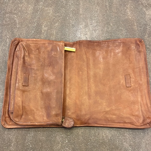 SALE! Tory Burch RareFind Leather Brown Red Bronze PurseWalletMagneticSnapZipper - Picture 6 of 16